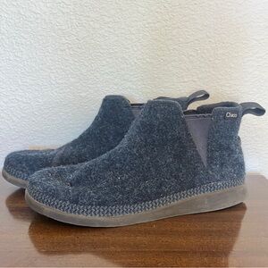 Chaco Revel Chelsea V-Gore Navy Blue Wool Slip-On Boots 8